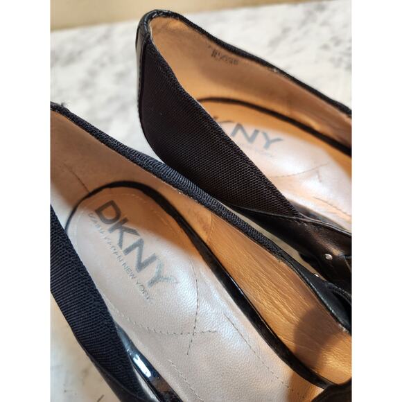 DKNY Antonia Mary Jane Women's Black Leather Pointed Toe‎ Pump Heel Size 8.5 - Picture 7 of 9